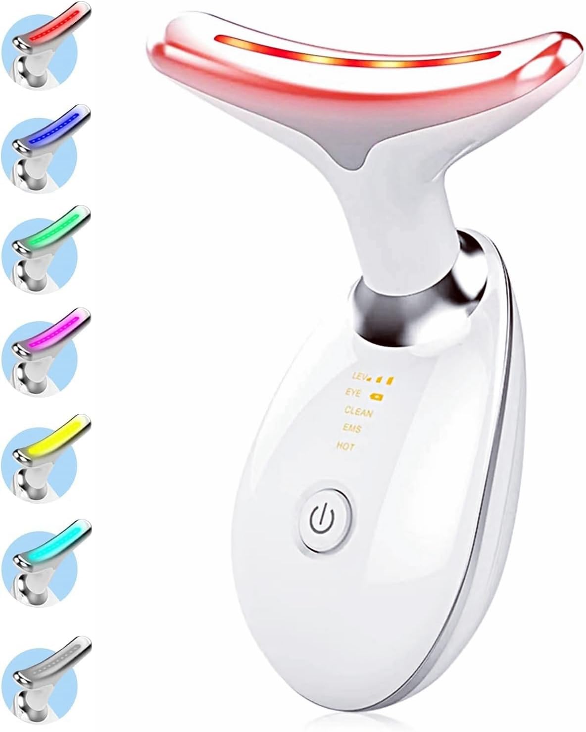 INTENSO Face Massager, Anti-Aging Neck Eye Massager with 7 Colors 3 Modes, Facial Massager for Skin Care, Anti-Wrinkle Device for Face